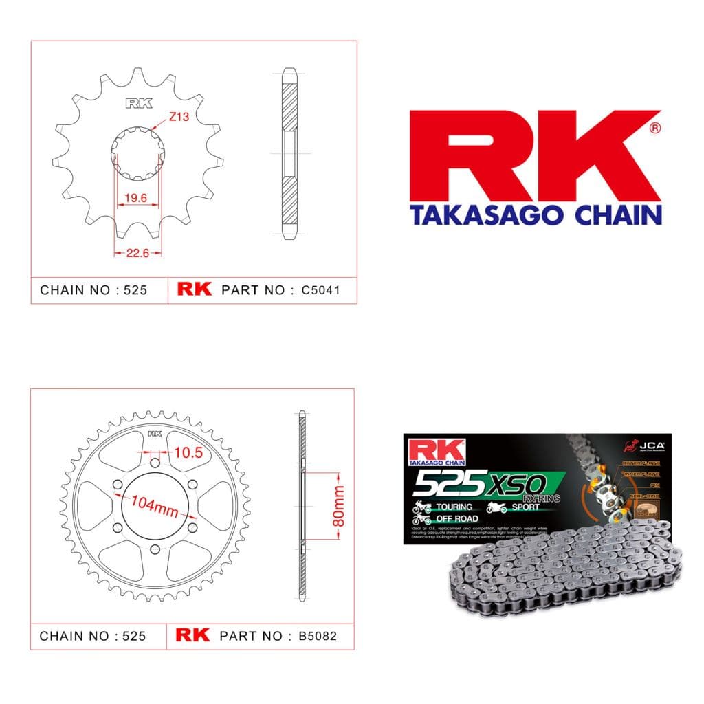 Kawasaki ZX-10 R NINJA Rk X-ring Zincir Dişli Set 525 XSO-17/41T