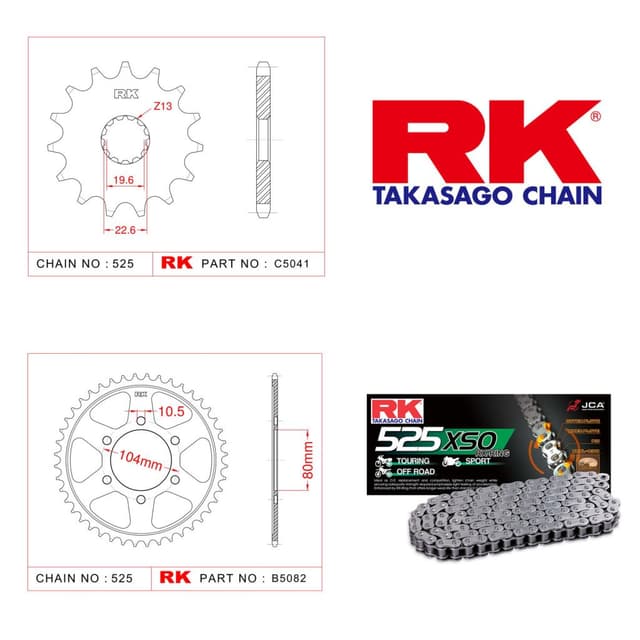 Kawasaki ZX-10 R NINJA Rk X-ring Zincir Dişli Set 525 XSO-17/41T