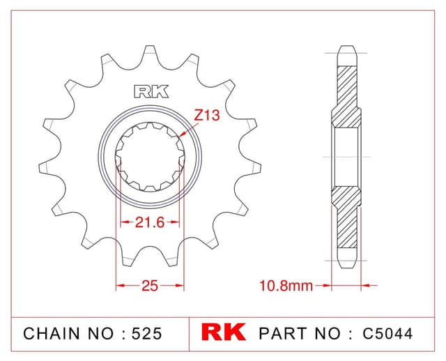 Benellı TRK 502 Rk Çelik Ön Dişli C5044-14