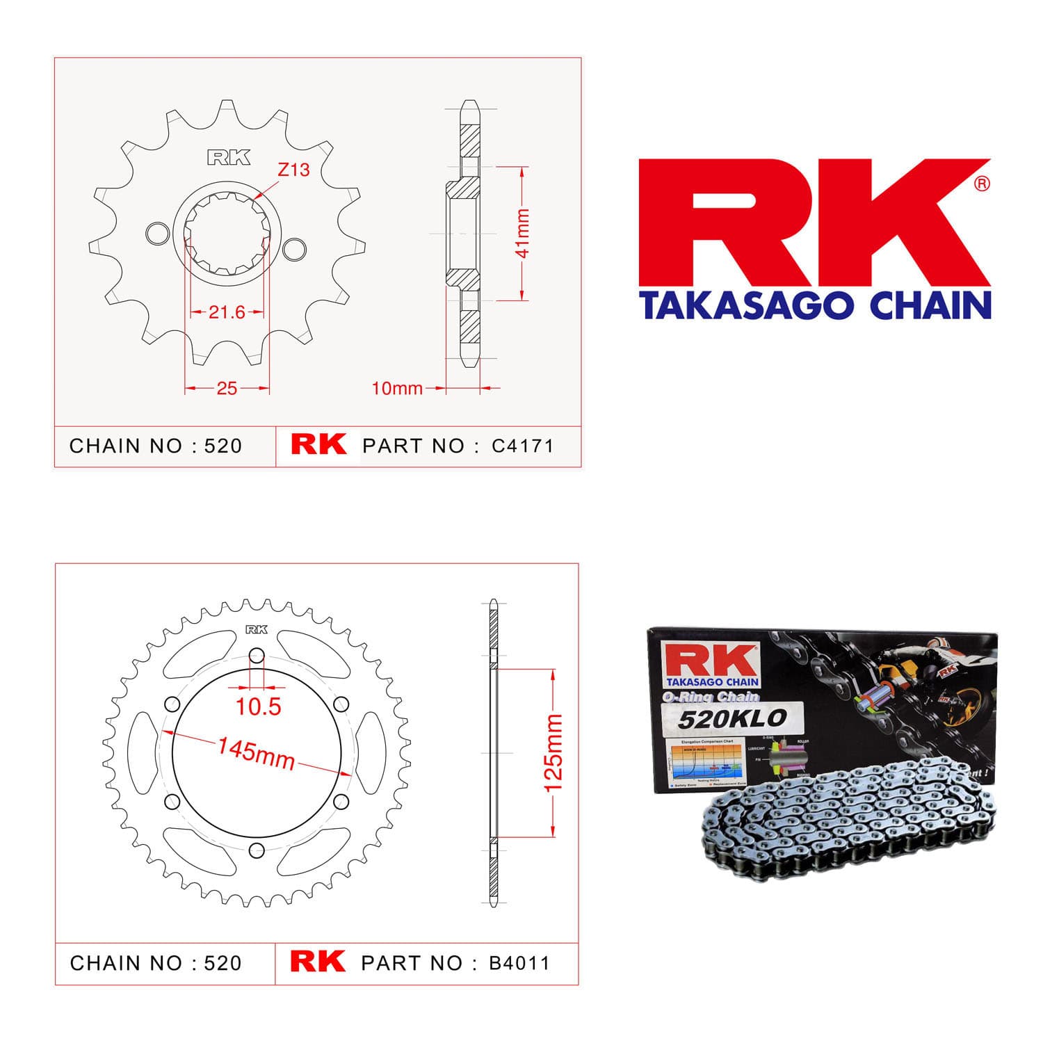 Yamaha XT 660 R Rk Zincir Dişli Set 520 KLO O-Ring 15/45T