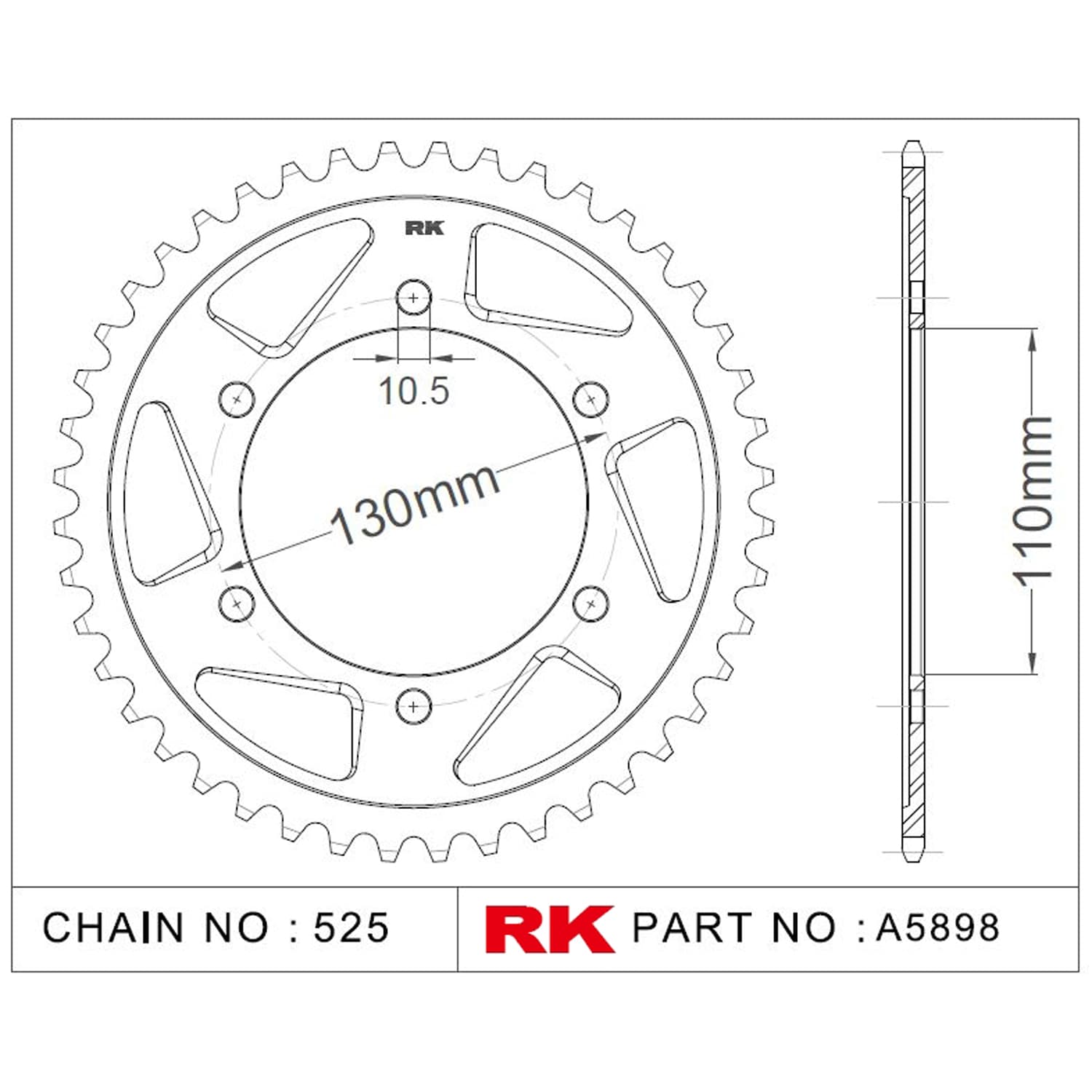 Yamaha YZF-R1 RK Aluminyum Arka Dişli A5898-45-0A