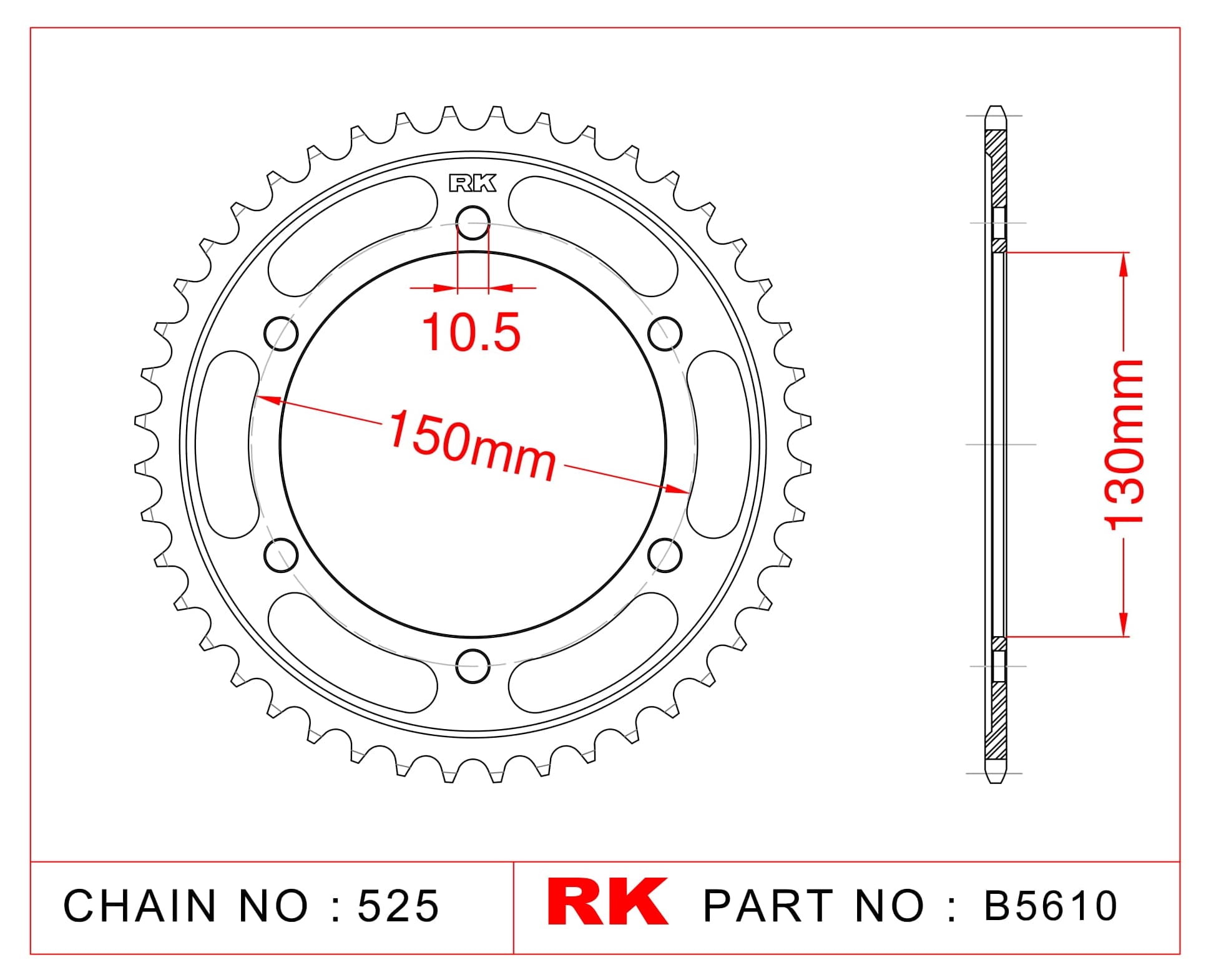 Yamaha FZ 8 A RK Çelik Arka Dişli B5610-46