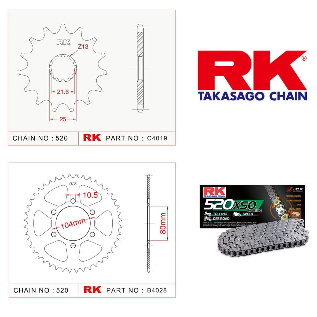 Kawasaki ER 6 F Rk Zincir Dişli Set 520 KLO O-Ring 15/46T - görsel 4