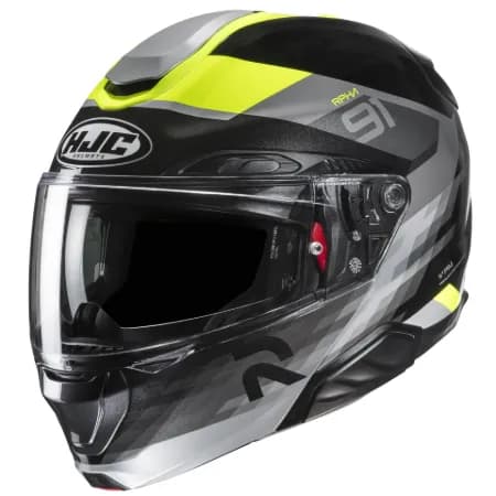 HJC RPHA91 Madal MC3H Çene Açılır Motosiklet Kaskı Siyah Neon Sarı