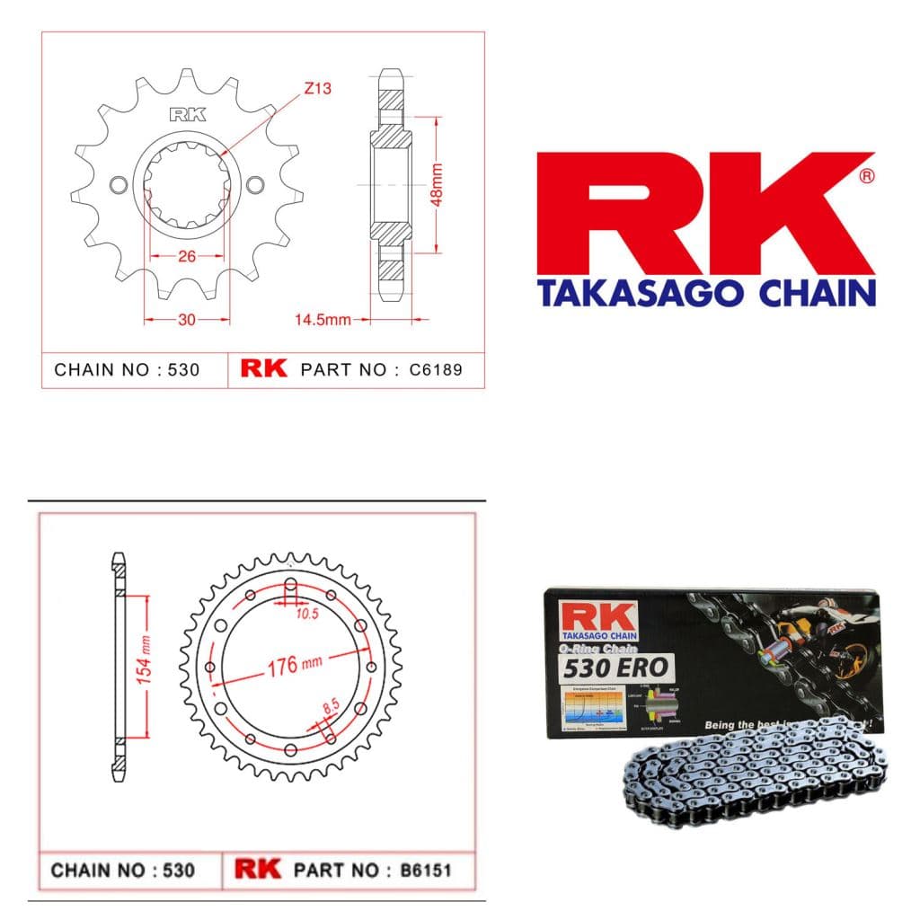 Honda VFR 800 X CROSSRUNNER Rk Zincir Dişli Set 530 ERO O-Ring 16/43T