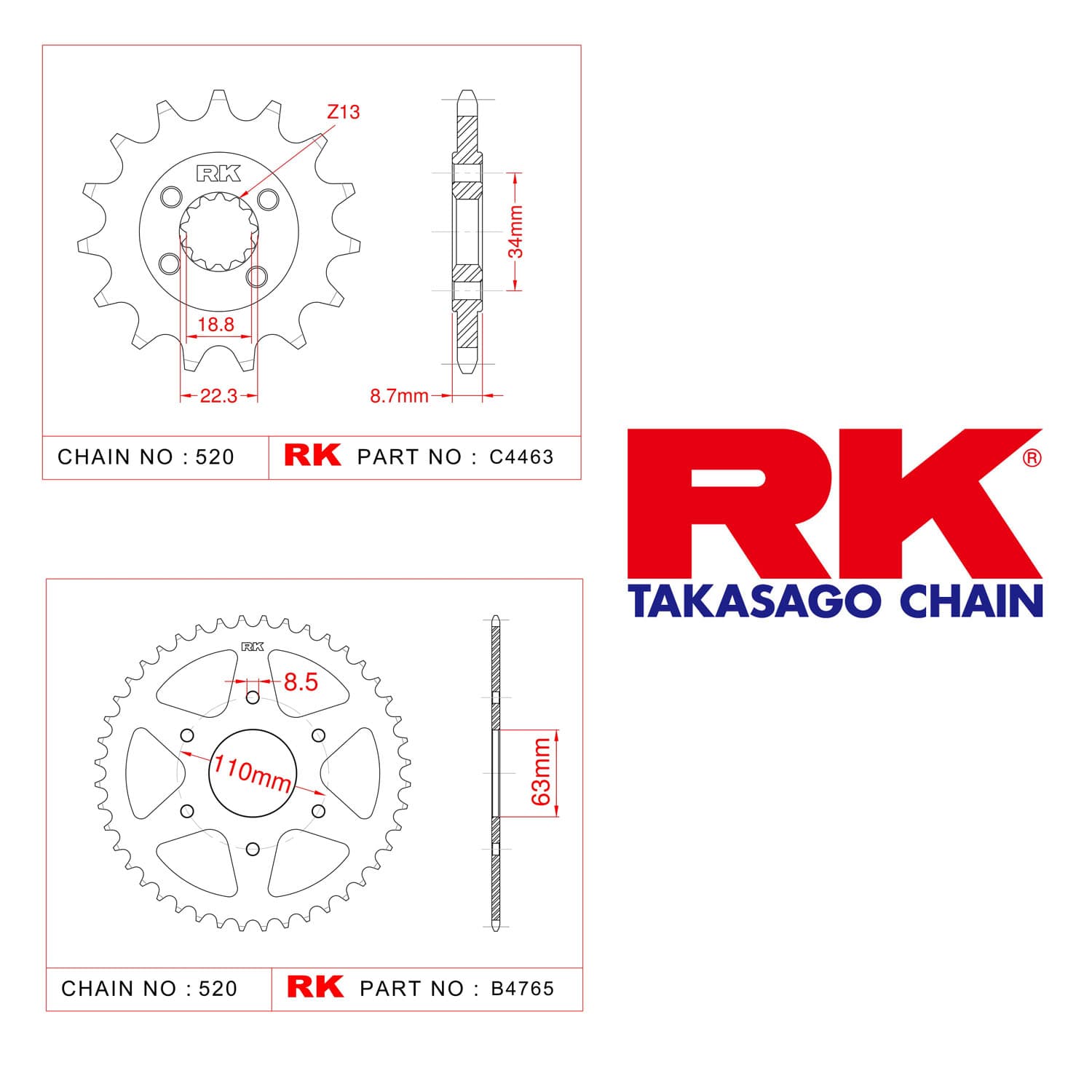 Ktm RC 390 Rk Ön Arka Dişli 520 - 15/45 T - görsel 2