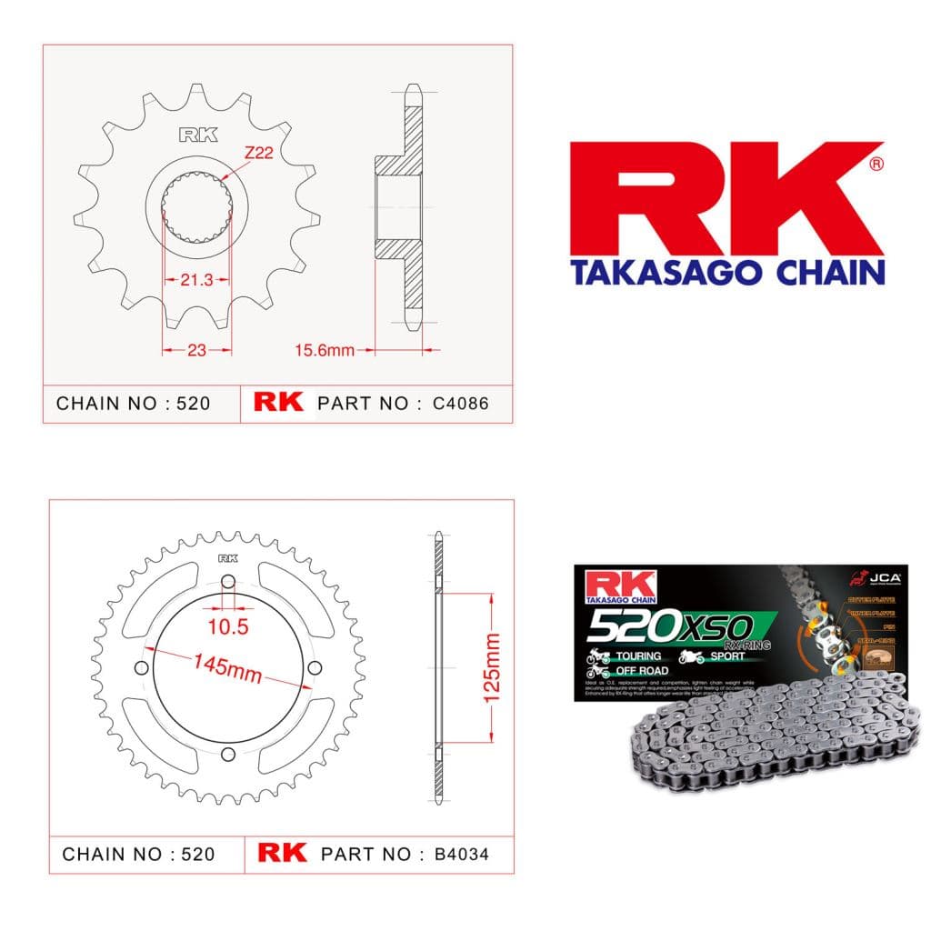 Yamaha XTZ 660 TENERE Rk X-ring Zincir Dişli Set 520 XSO-15/46T