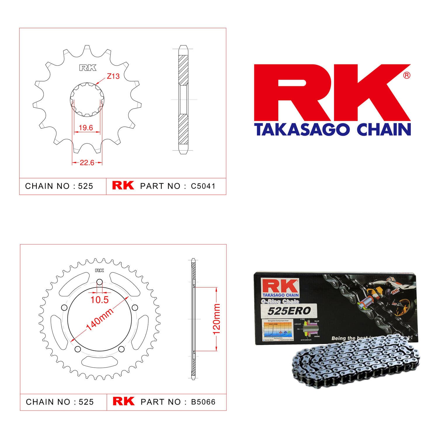 Suzuki GSX-R 600 Rk Zincir Dişli Set 525 ERO O-Ring 16/45T