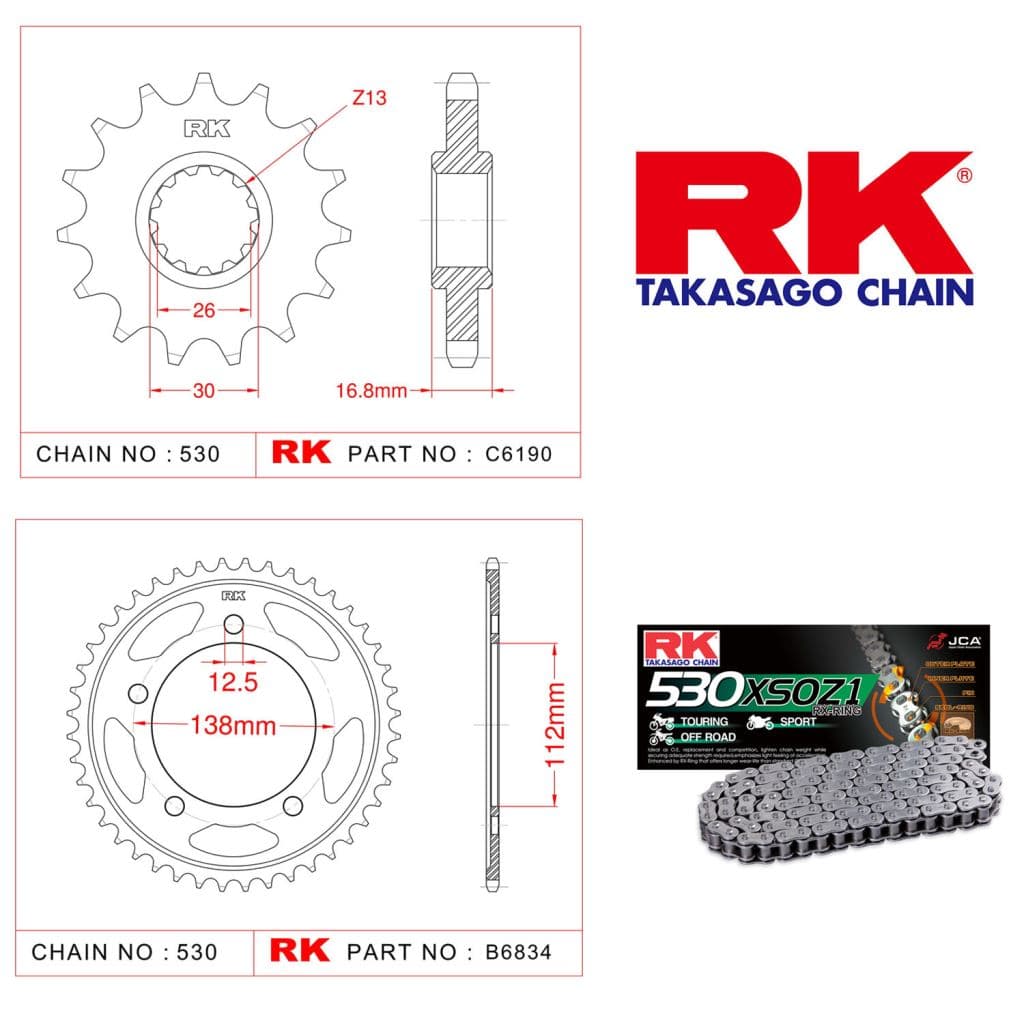 Honda CB 900 F HORNET RK Çelik Ön Dişli C6190-15 - görsel 5
