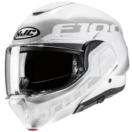 HJC F100 Hetal MC10 Çene Açılır Motosiklet Kaskı Gri Beyaz