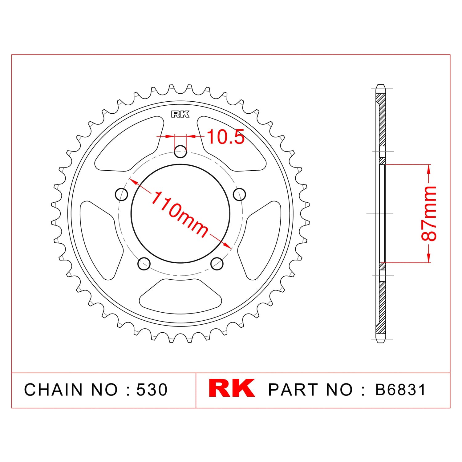 Suzuki VZ 800 MARAUDER RK Çelik Arka Dişli B6831-48