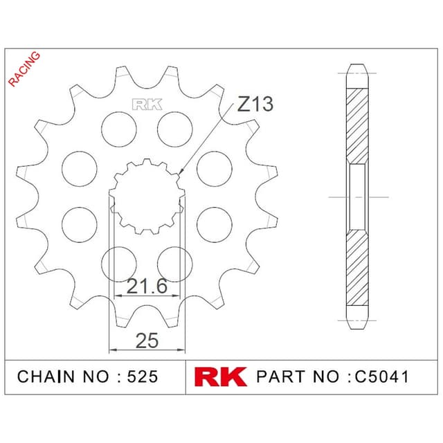 Suzuki DL 650 V-STROM RK Çelik Ön Dişli Racing C5041-17-2Q