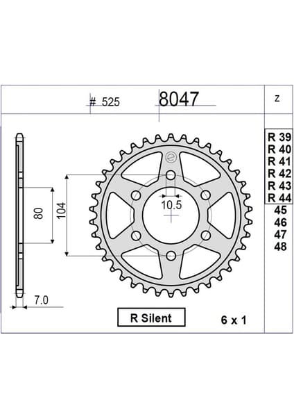 Ognibene Kawasakı Zx 600 R Ognıbene Arka Dişli 44T
