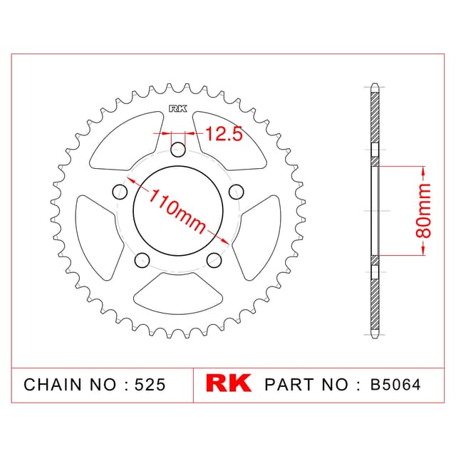 Honda XRV 750 AFRICA TWIN RK Çelik Arka Dişli B5064-45