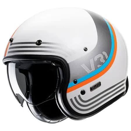 HJC V31 Byron MC27SF Yarım Motosiklet Kaskı Mat Beyaz Mavi