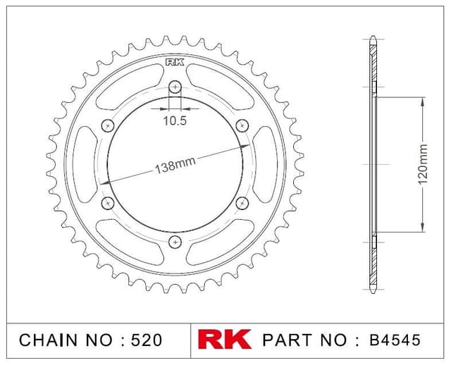 Honda CBR 250 R ABS Rk Çelik Arka Dişli B4545-36