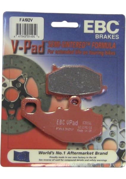 Ebc FA192V 2007-2014 Kawasaki Kle 650 Versys Uyumlu Arka Fren Balatası (Abs Li) Yarı Sinterli Balata