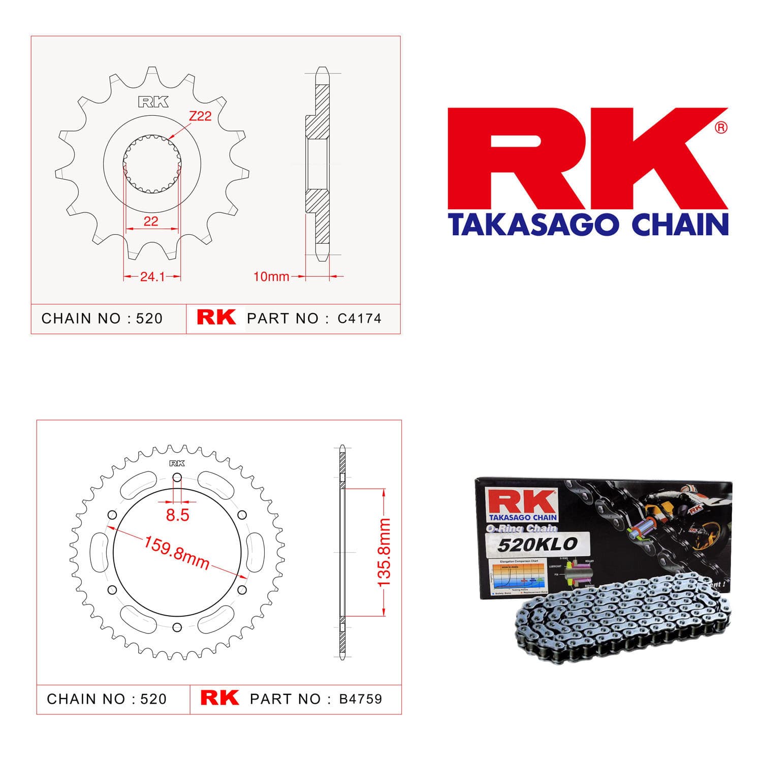 Aprilia PEGASO 650 Rk Zincir Dişli Set 520 KLO O-Ring 16/47T