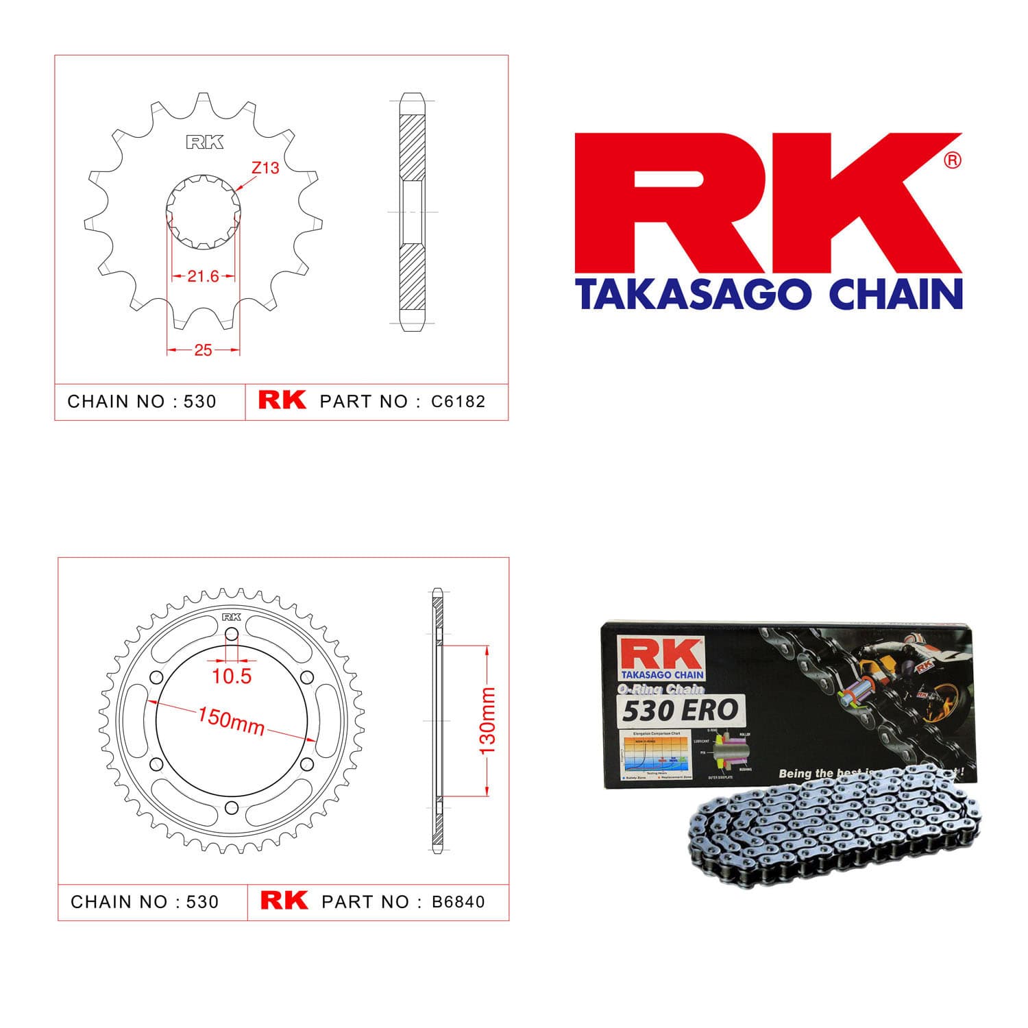 Yamaha YZF 600 R THUNDERCAT Rk Zincir Dişli Set 530 ERO O-Ring 15/47T