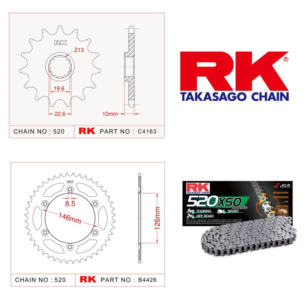 Suzuki DR-Z 400 SM Rk O-ring Zincir Dişli Set 520 SO-15/41T