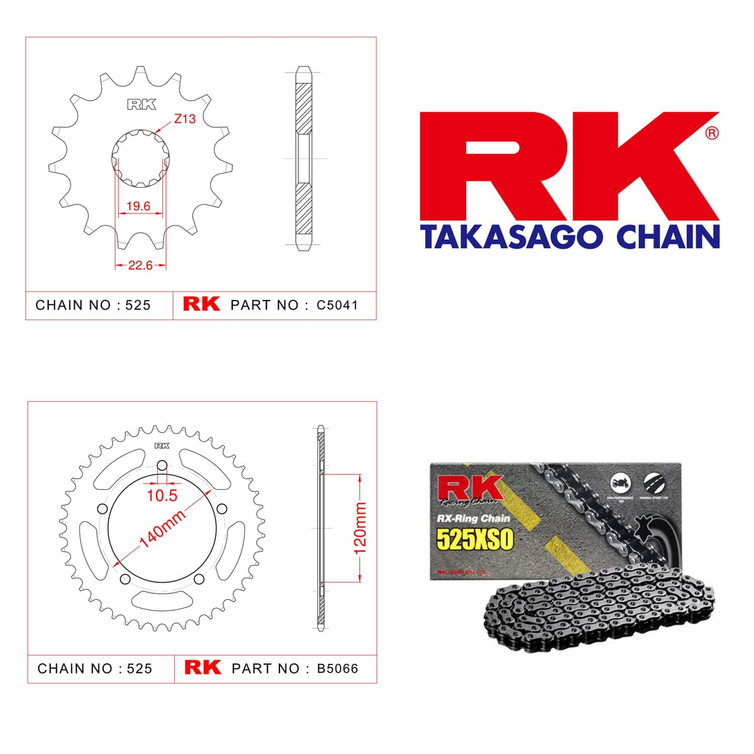 Suzuki DL 1000 V-STROM Rk RX-ring Zincir Dişli Set 525 XSO 17/42 T - görsel 2