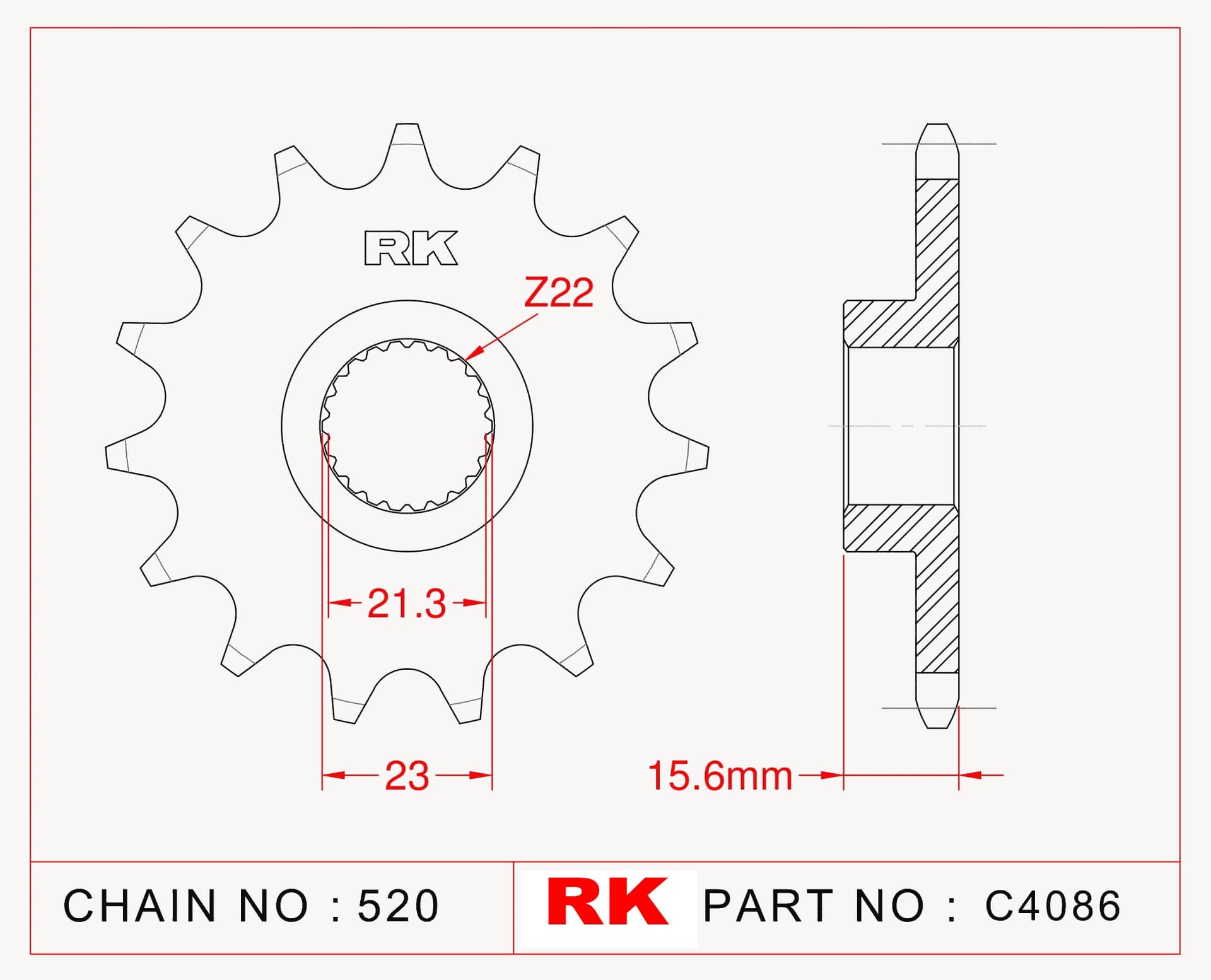 Yamaha XTZ 660 TENERE RK Çelik Ön Dişli C4086-15