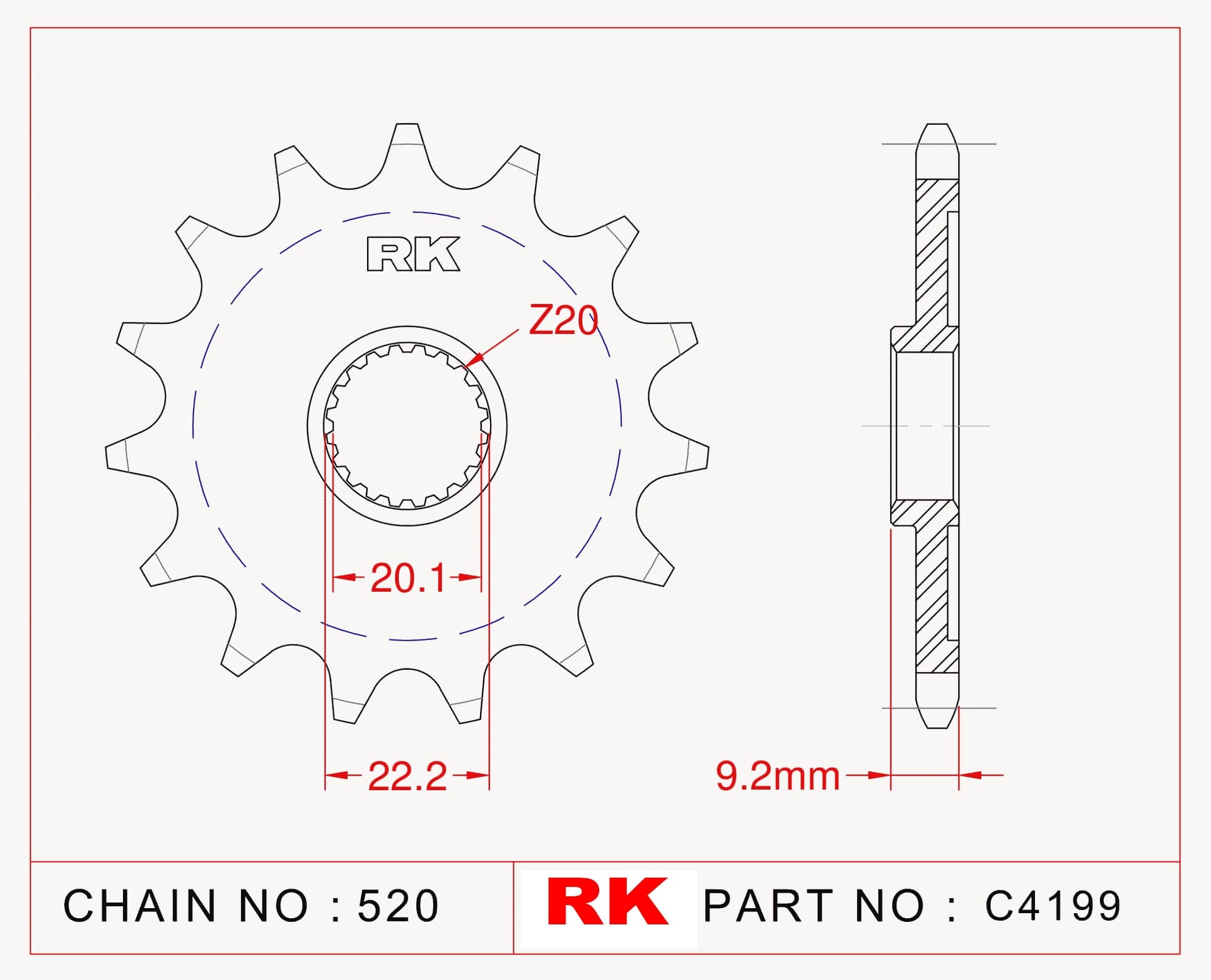 Kawasaki KX 250 F RK Çelik Ön Dişli C4199-13