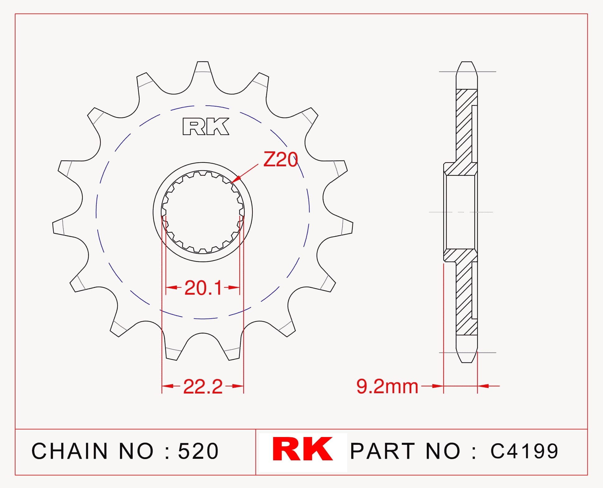 Kawasaki KX 250 F RK Çelik Ön Dişli C4199-13
