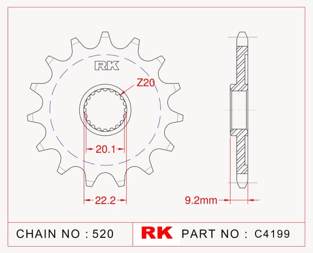 Kawasaki KX 250 F RK Çelik Ön Dişli C4199-13