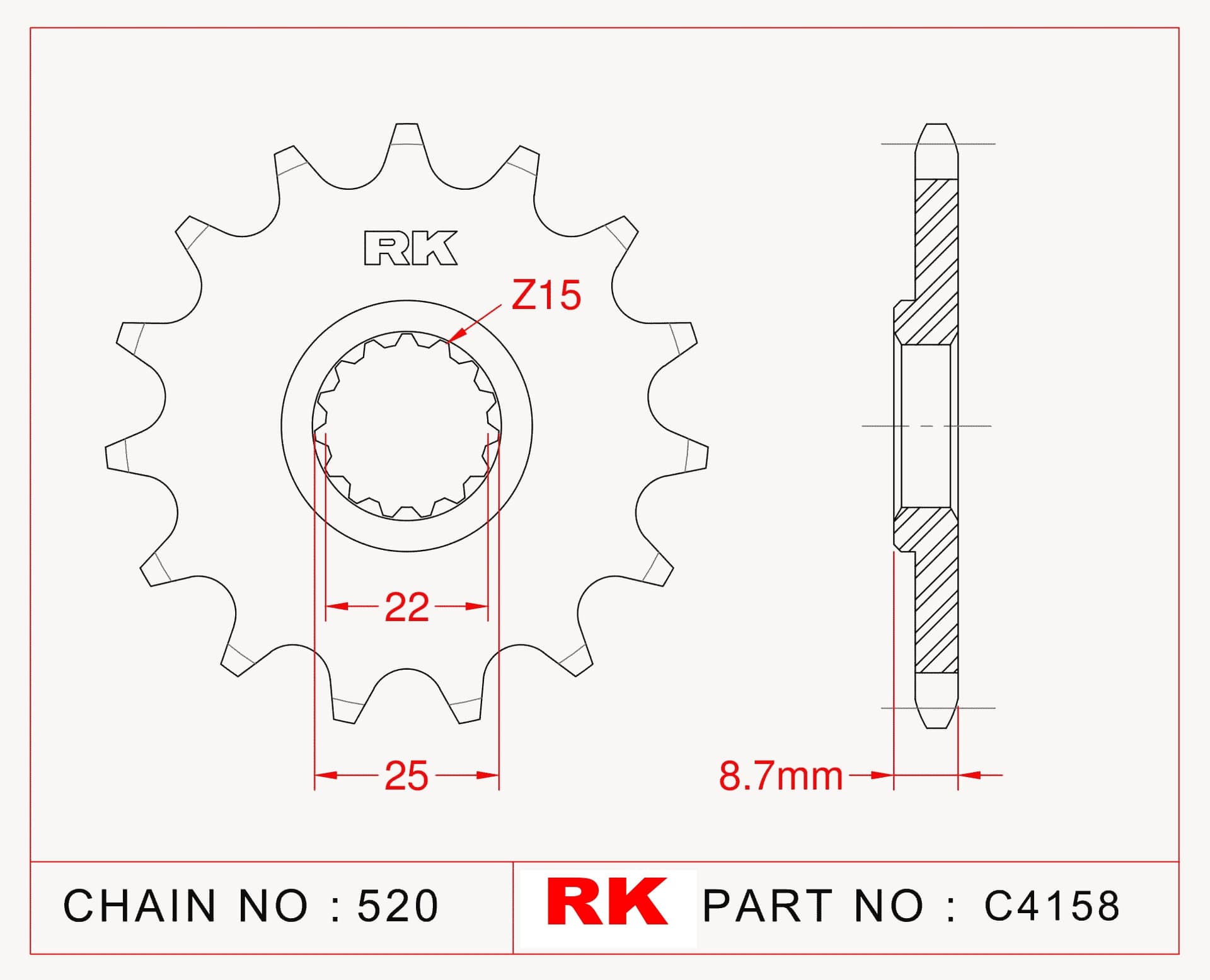 Ktm XC-F 450 RK Çelik Ön Dişli C4158-14