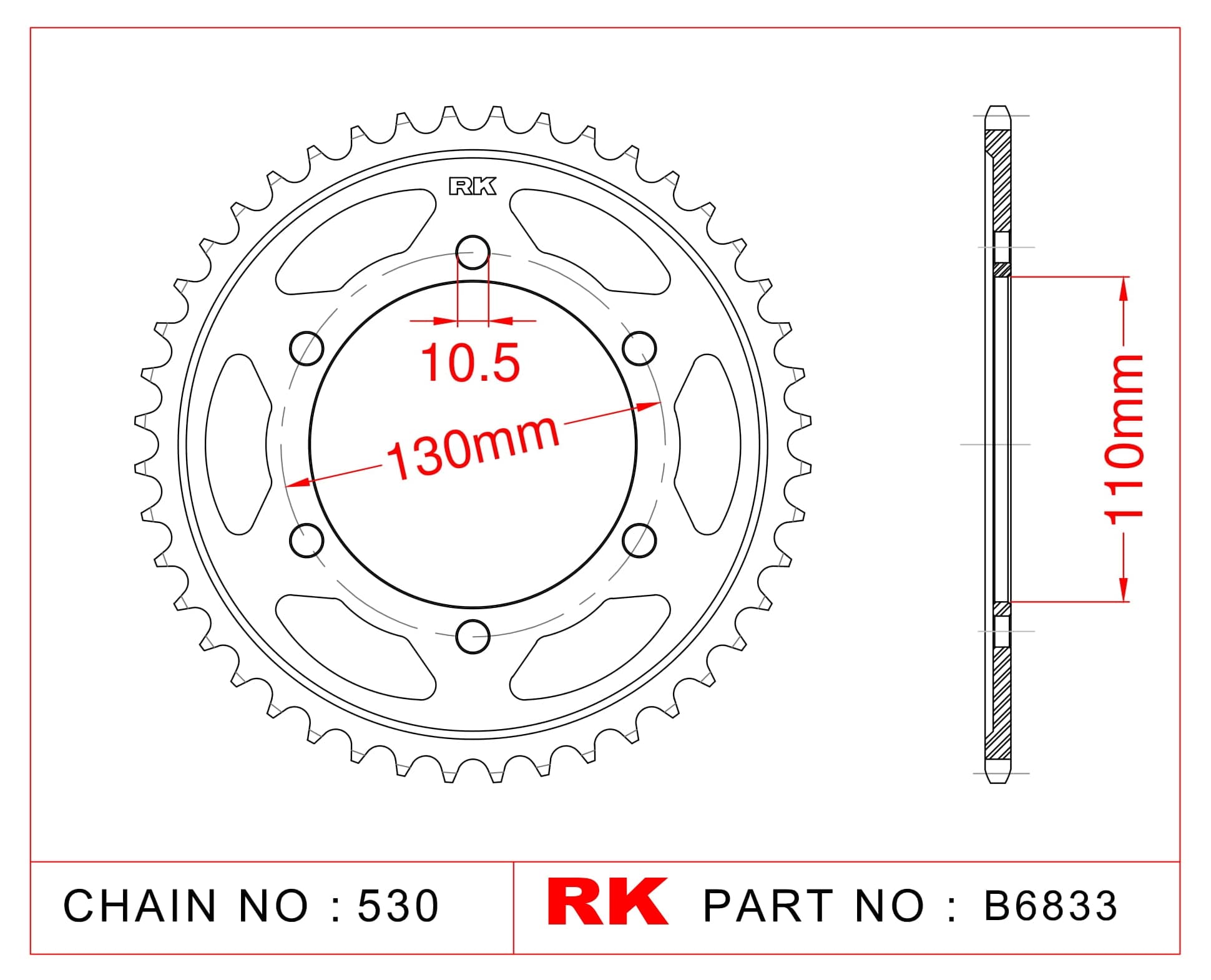 Suzuki GSX-R 1000 RK Çelik Arka Dişli B6833-42