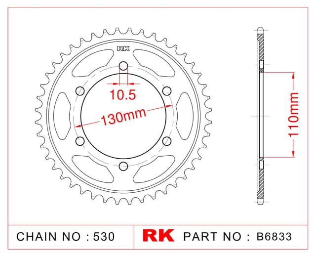 Suzuki GSX-R 1000 RK Çelik Arka Dişli B6833-42
