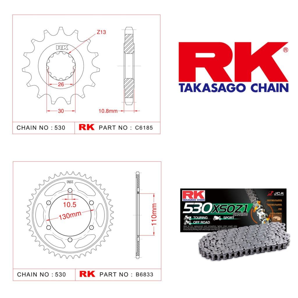 Yamaha YZF-R1 Rk X-ring Zincir Dişli Set 530 XSO-17/47T