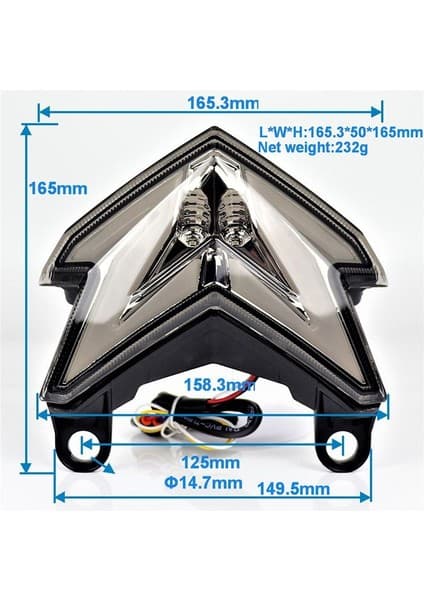 Auralia Brevity Kawasaki Z800 ZX6R Z125 Için Motosiklet LED Arka Lambası Fren Arka Sinyal Gösterge Lambası Arka Lambası (Yurt Dışından)