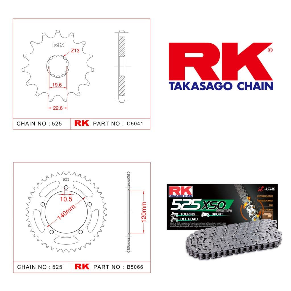 Suzuki DL 650 V-STROM Rk X-ring Zincir Dişli Set 525 XSO-15/47T