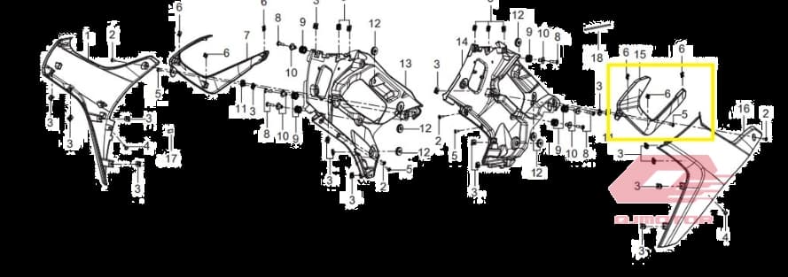 Qj Srk 125 R Sağ Yan Panel Dekoratif Kapak