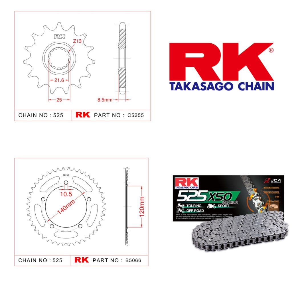 Suzuki GSX-R 1000 Rk X-ring Zincir Dişli Set 525 XSO-17/42T