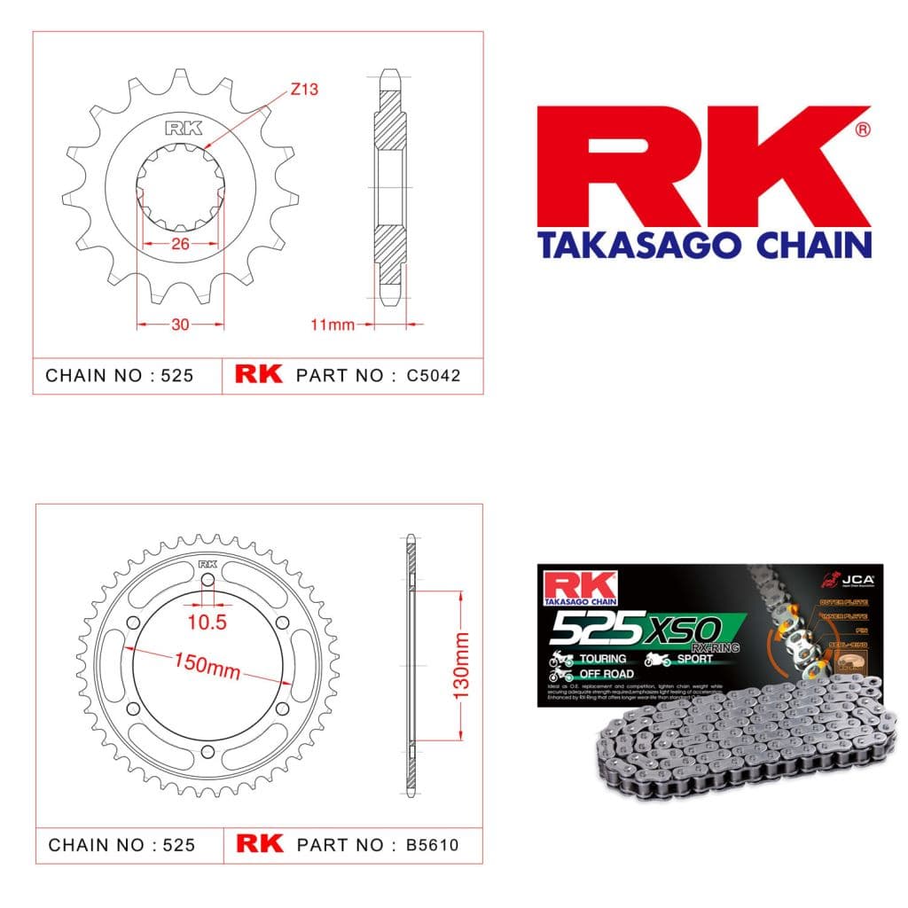 Yamaha FZ 8 A Rk X-ring Zincir Dişli Set 525 XSO-16/47T