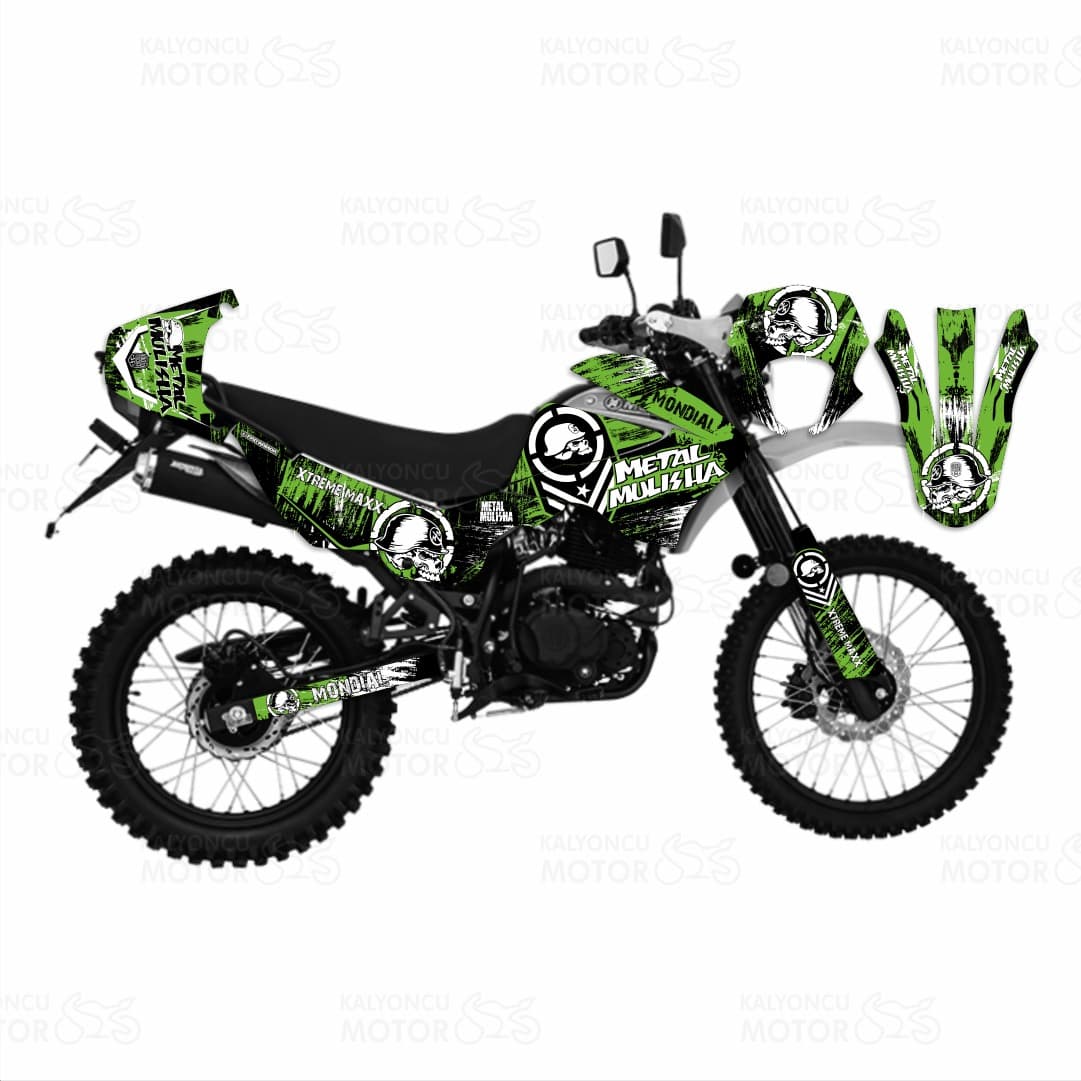 Mondial X-Treme Max 200 i Metal Mulisha Design Sticker Set Yeşil