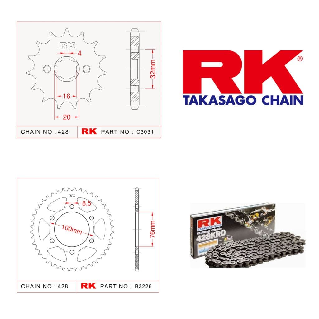 Yamaha YZF 125 R Rk O-ring Zincir Dişli Set 428 SO-14/48T