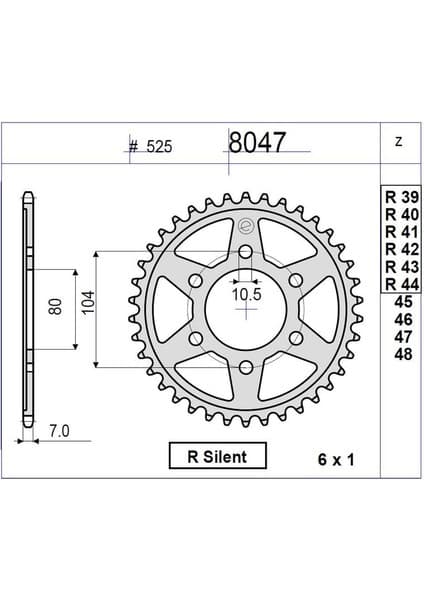 Ognibene Kawasakı Zx 600 Ognıbene Arka Dişli 43T