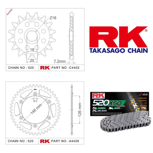 Suzuki RM 125 Rk Off-Road Zincir Dişli Set 520 MXZ 12/51T