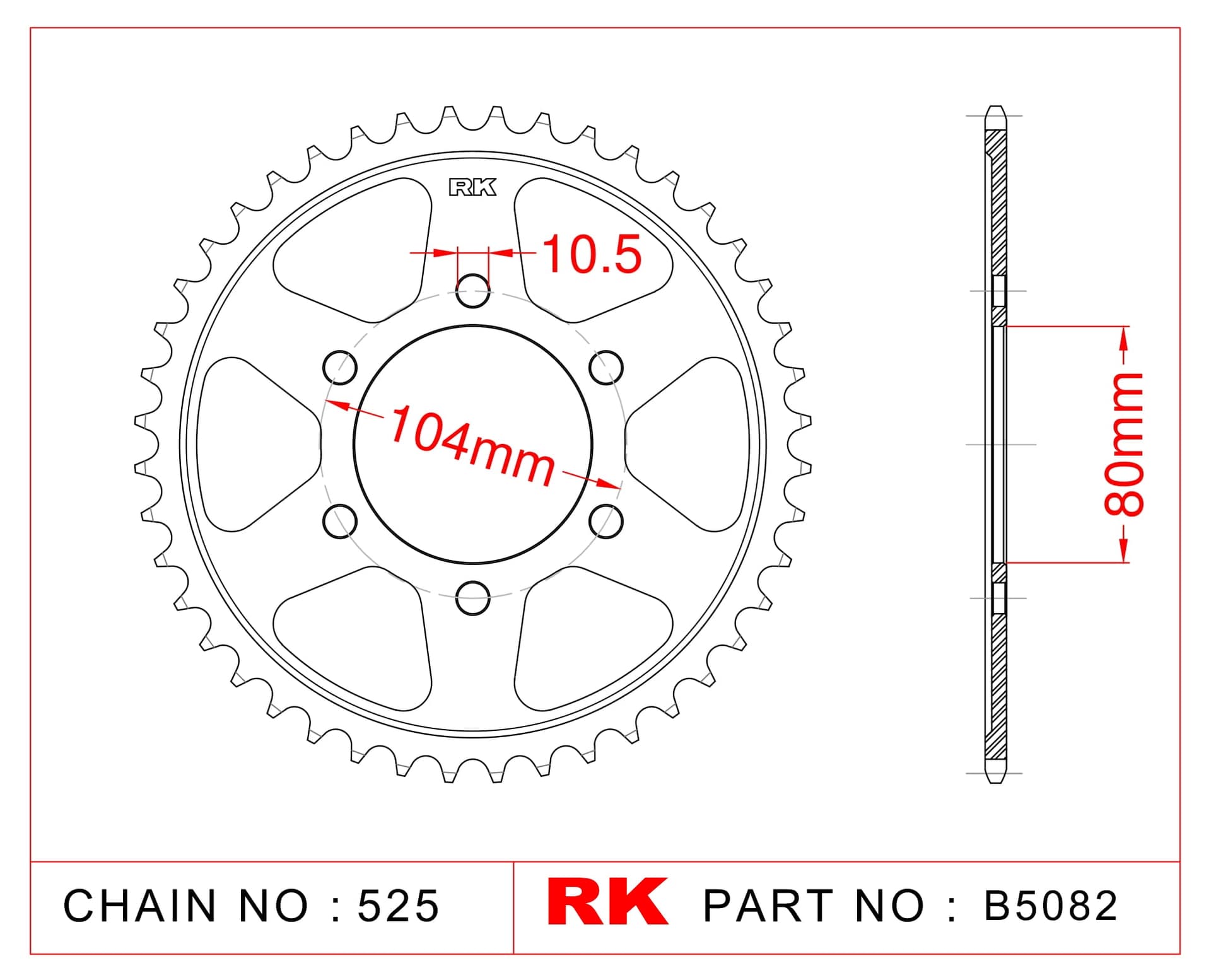 Kawasaki ZX-7 R NINJA RK Çelik Arka Dişli B5082-42