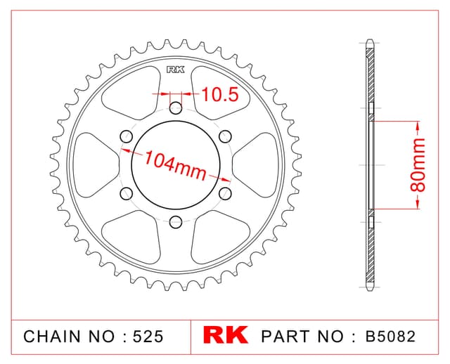 Kawasaki ZX-7 R NINJA RK Çelik Arka Dişli B5082-42