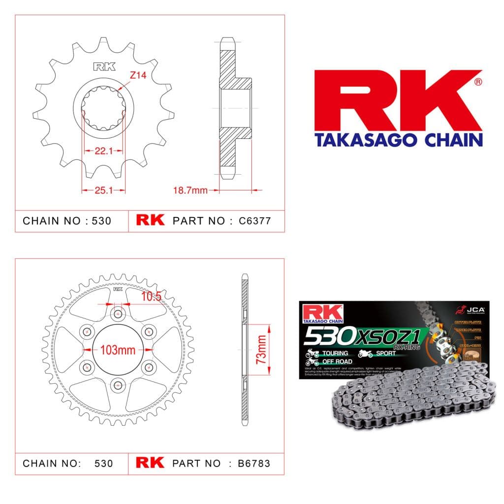 Ducati MULTISTRADA 1200 ENDURO Rk X-ring Zincir Dişli Set 530 XSO 114 L-15/43T