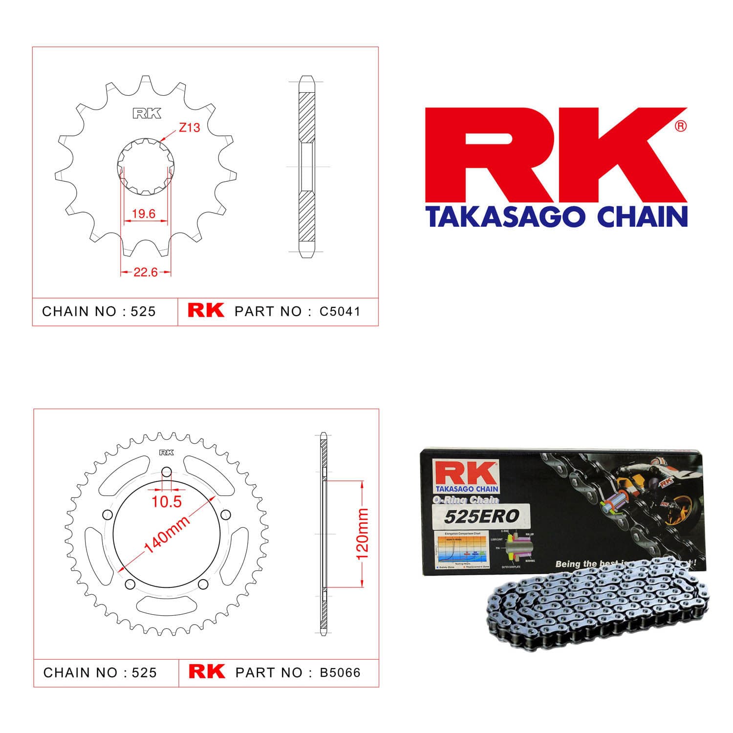 Suzuki DL 650 V-STROM ABS Rk Zincir Dişli Set 525 ERO O-Ring 15/47T