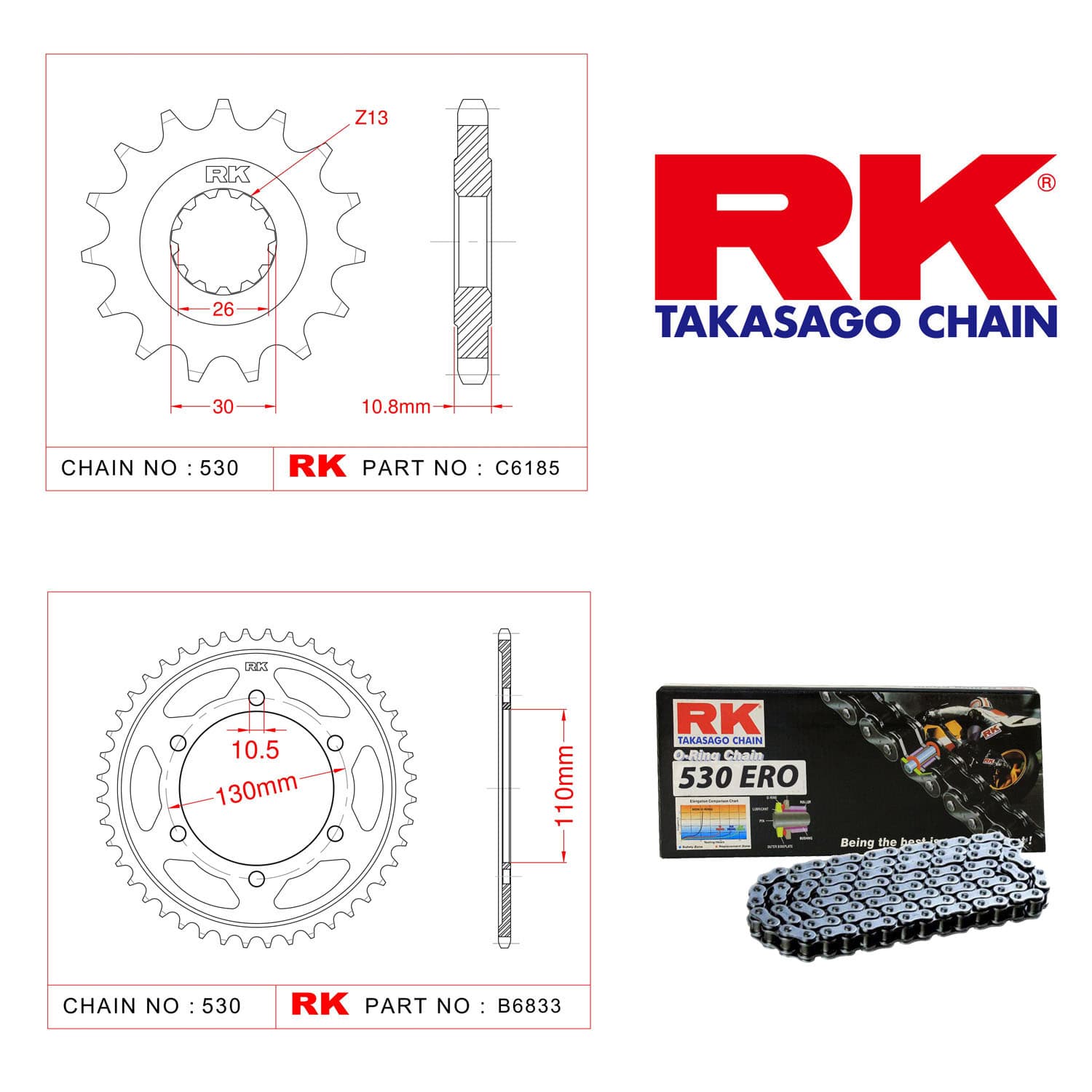 Yamaha MT-01 Rk Zincir Dişli Set 530 ERO O-Ring 17/39T