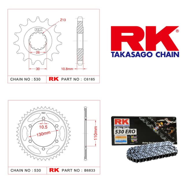 Yamaha MT-01 Rk Zincir Dişli Set 530 ERO O-Ring 17/39T
