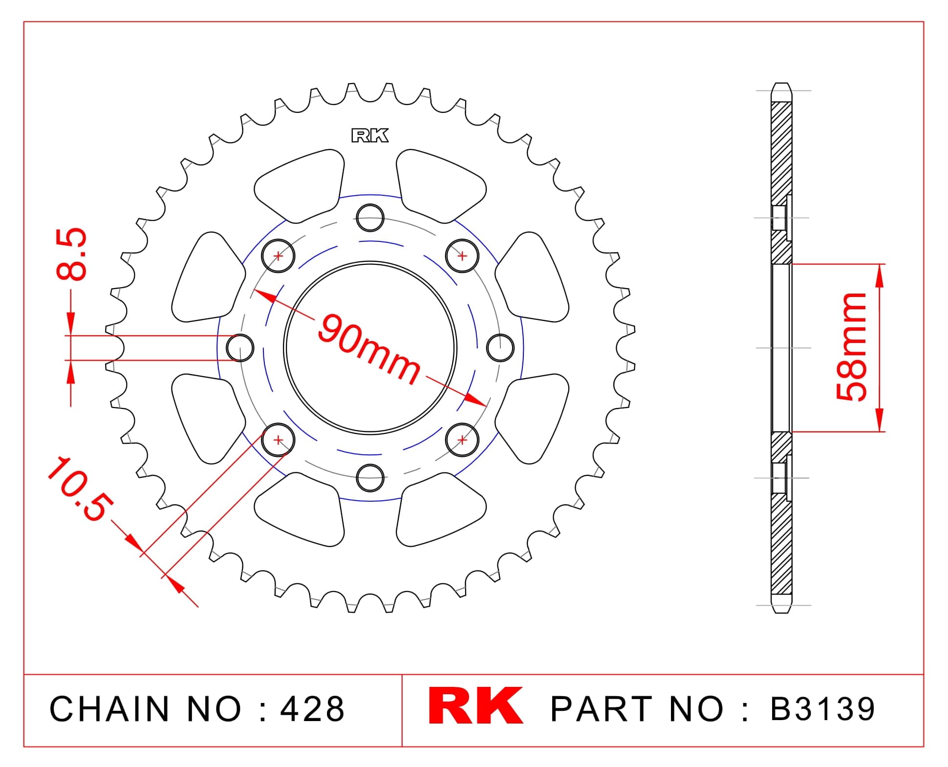 Kymco CK 125 PULSAR RK Çelik Arka Dişli B3139-39