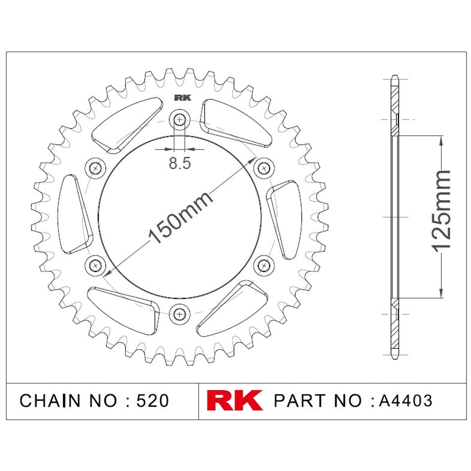 Husaberg FE 350 4T RK Aluminyum Arka Dişli Turuncu A4403-52-1N